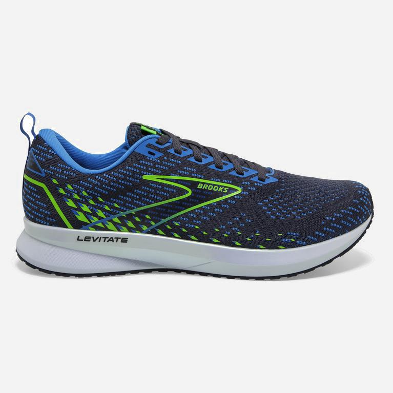 Brooks Levitate 5 Mens Road Running Shoes - India Ink/Blue/Green Gecko - Philippines (430927XOR)